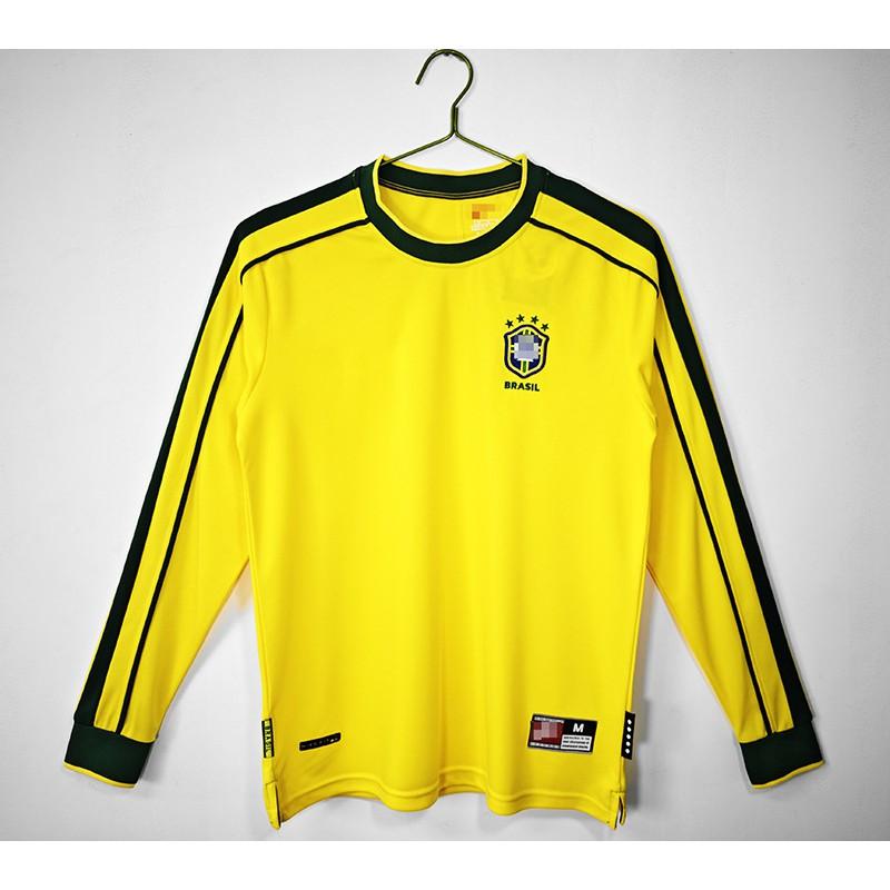 Retro fotbalový dres Brazílie Mistrovství světa 1998 Romario Ronaldo Kaka Roberto Carlos Krátký rukáv Dlouhý