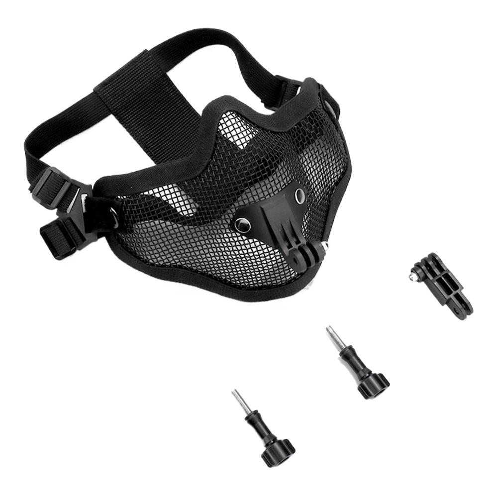 First Person View Tactical Mask Mount for Test Driving, Universal Helmet Strap Holder for GoPro, DJI Action, Smartphone POV