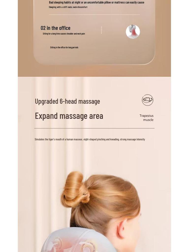 Cervical Massager: Shoulder, Neck, Trapezius, Lumbar & Back Kneading Shawl