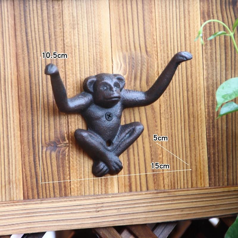 Creative Cast Iron Animal Elephant Monkey Hook Wall Mounted Storage Key Holder Personalized Coat Hook Single and Double Hooks