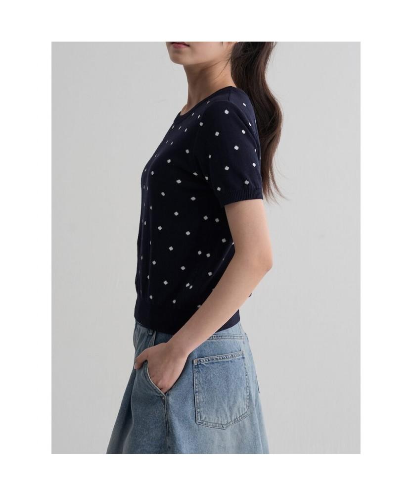 8SECONDS Dot Short Sleeve Pullover Navy