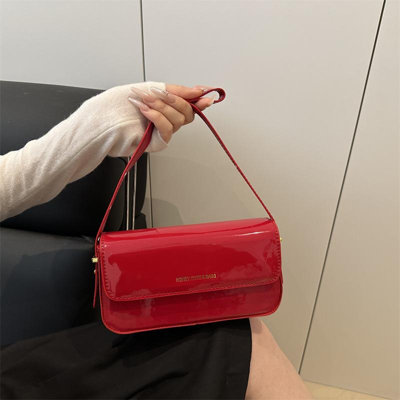 Popular summer new trend women's bags patent leather glossy shoulder bags simple handbags women