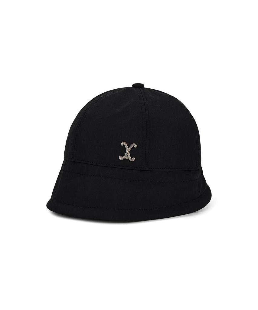 Bajal Va Curved Studded Nylon Bonnet Hat Black