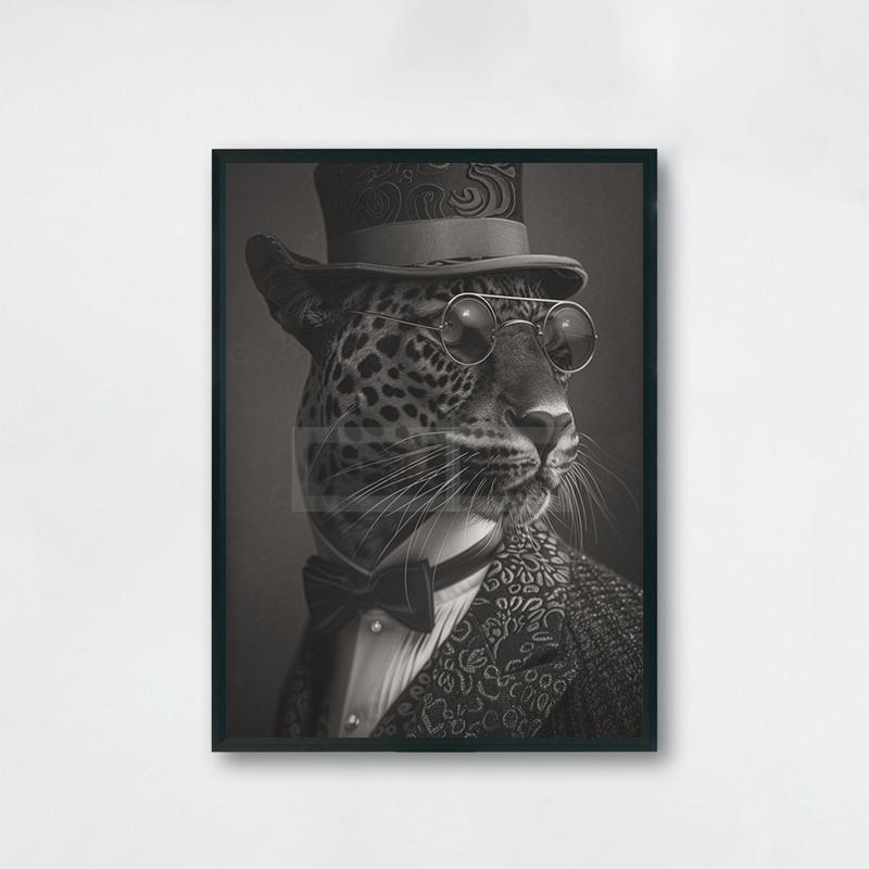 Gentleman Vintage Animals Poster Antique Design Prints Canvas Painting Retro Wall Art Pictures Home Room Monochrome Decoration
