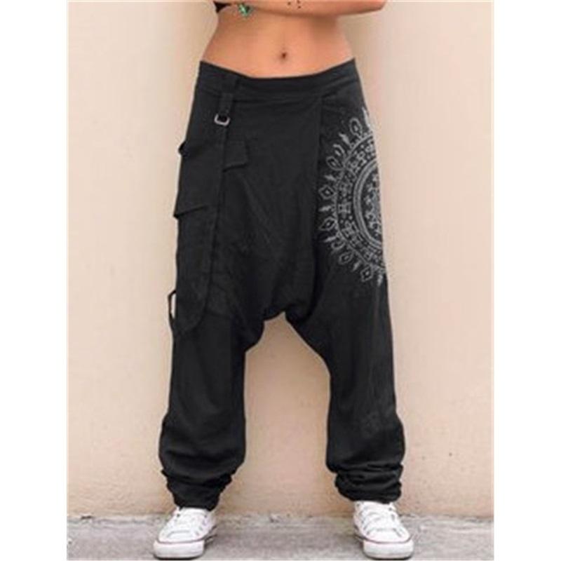 Pánské Vintage ležérní kalhoty Hanging Crotch Kalhoty Harlan Large Size Casual Kalhoty