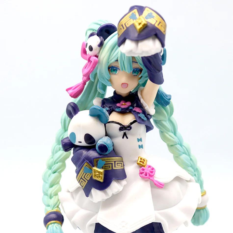 Anime 18CM Hatsune Miku Figure National Style Fashion Panda MODERNCHINA Model Toy Gift Collection Action Figure PVC