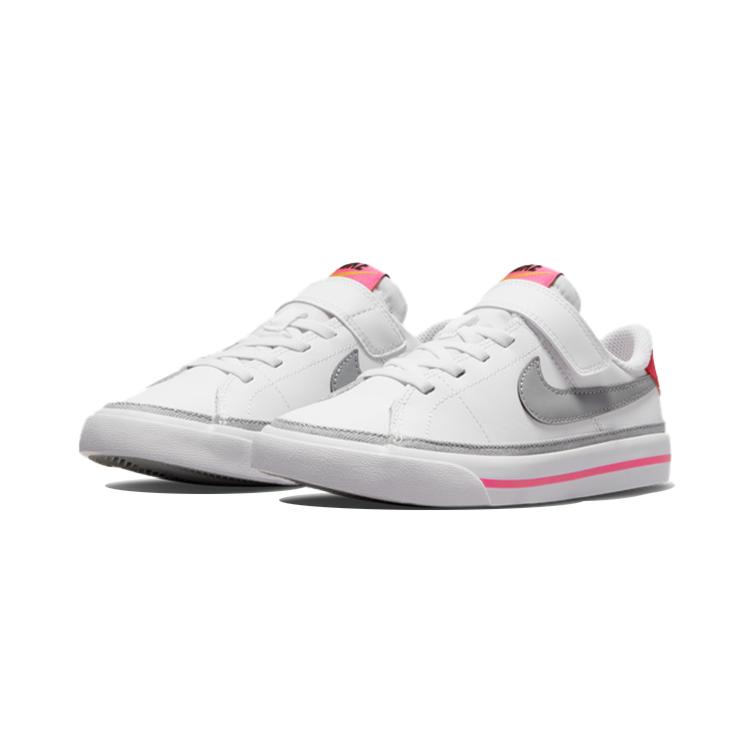 Nike Court Legacy Low top Skateboard Shoes Gray White Children Aged 3 7 Years Old DA5381-111