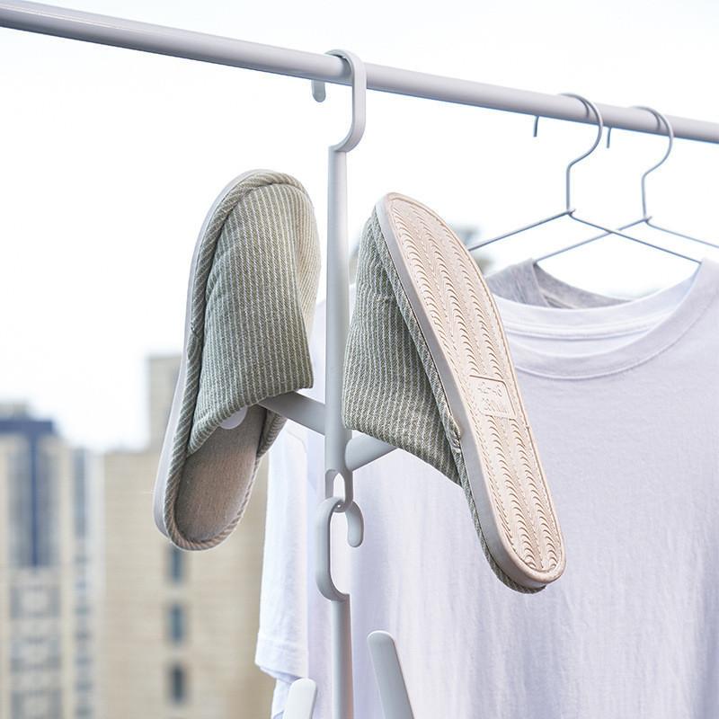 Japans Minimalistisch Schoendroogrek Creatief Balkon Hangend Schoenrek Wit Plastic