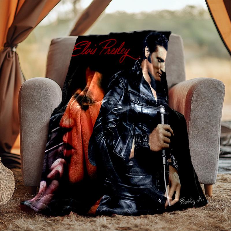 Elvis Flanelldecke Weich Warm Ganzjahresdecke, Design für Camping, Autoreisen, Wandern Sofa, Bett, Büro Perfektes Geschenk für Partys