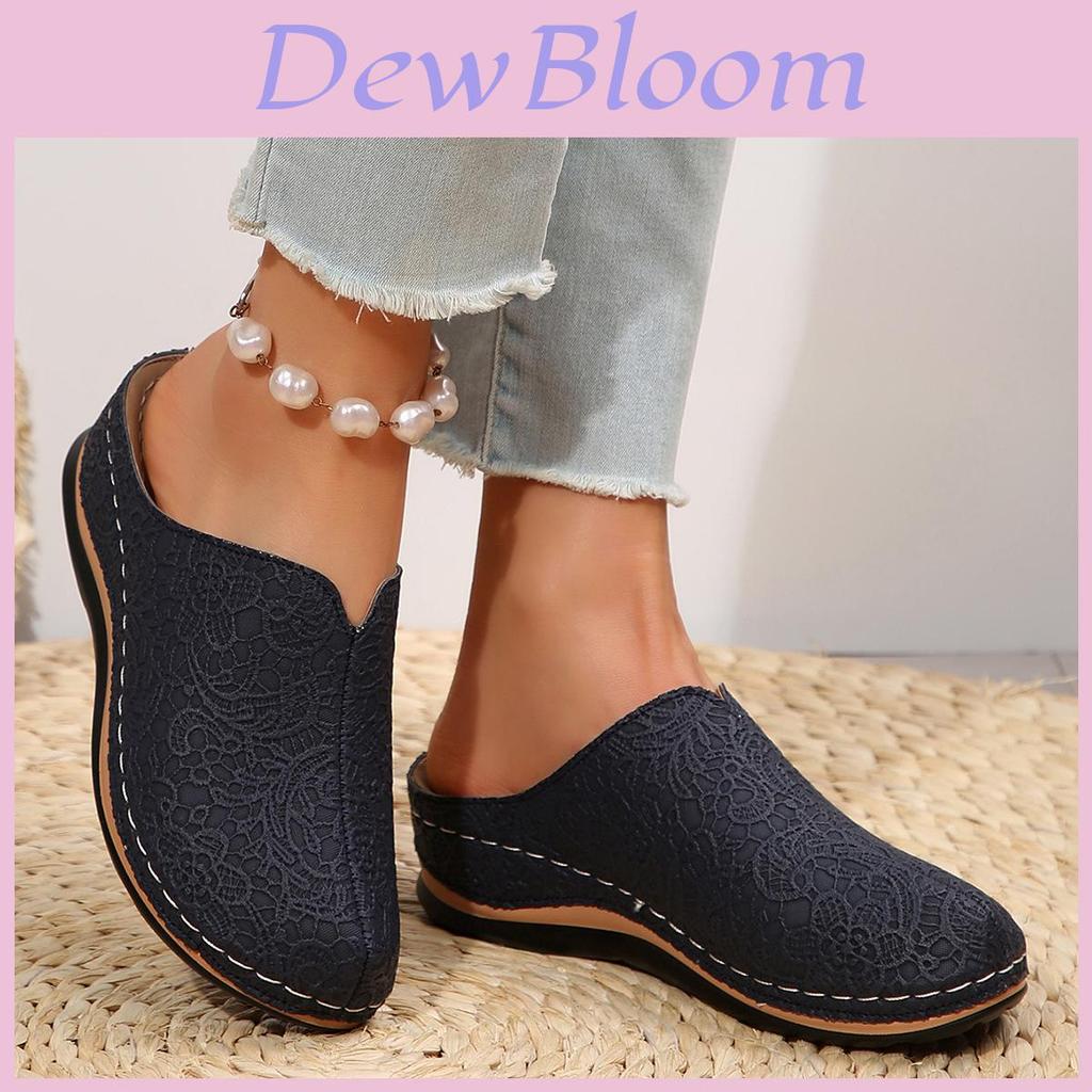 Fall Womens Platform Loafers With Embroidery And Rubber Sole For Casual Office Wear