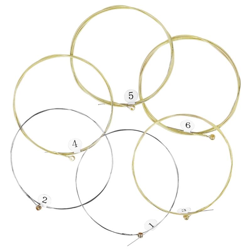 6Pcs 10-48 Acoustic Guitar Alloy Steel Core String 6-String Folk Guitar Strings Musical Instrument Accessories Enduring
