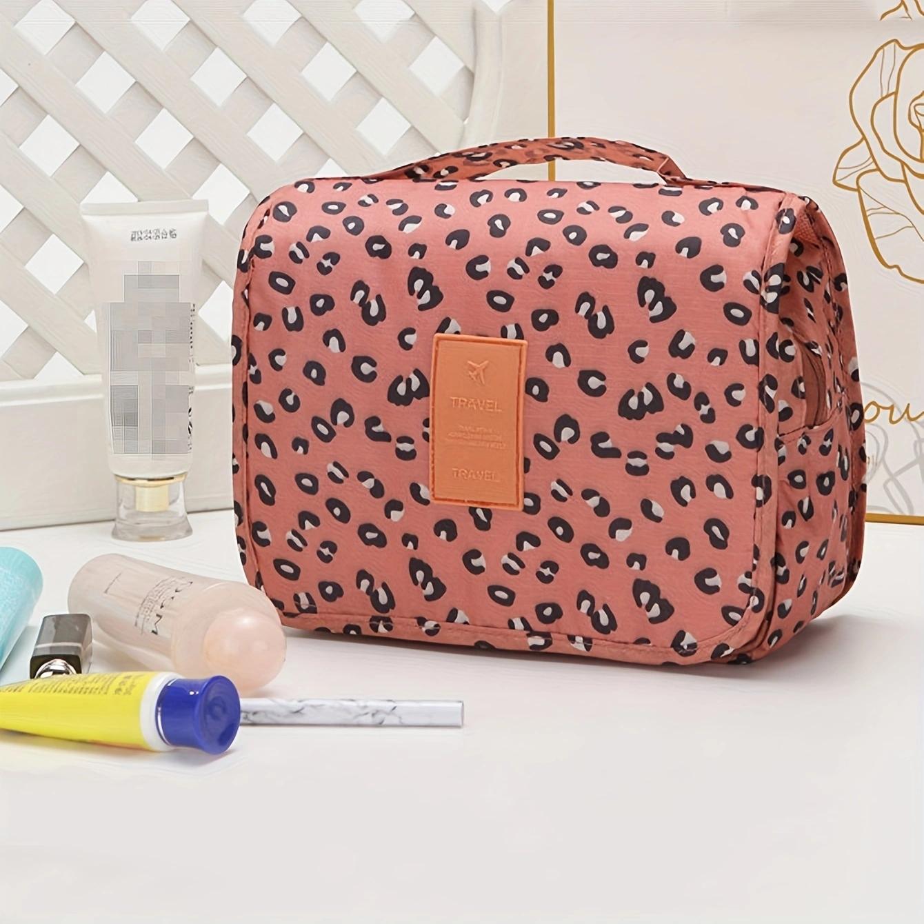 

1 шт.-Складной органайзер для туалетных принадлежностей, подвесная сумка для хранения, косметичка для ванной комнаты, дорожная косметичка с разделением для сухого и влажного розовый