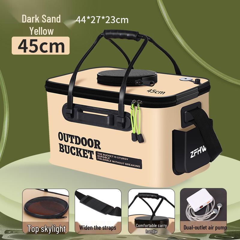 Foldable Live Fish Bucket - Portable Fishing Bag/Box for Wild Fishing