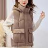 Fashion Winter Women's Warm Vest Hooded Thick Casual Sleeveless Jackets Woman Short Coats