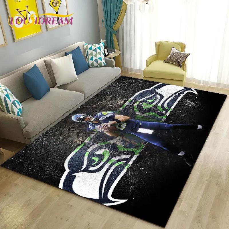 NFL American Football Rugby Area Rug Large,Carpet Rug for Living Room Bedroom Sofa Doormat Decoration, Kids Non-slip Floor Mat