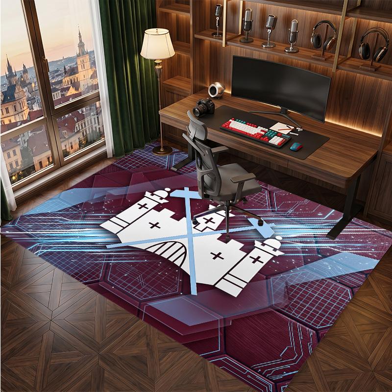 Tappeto in Velluto di Cristallo con Stampa del West Ham United Football, Comodo Assorbente d'Acqua Antiscivolo Tappeto per Pavimenti Interni