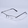 Men Blue Light Blocking Reading Glasses Metal Half Frame Prescription Eyeglasses With Spring Hinge Computer Reader +125+175