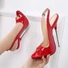 Fashion Hot Sales 2024 Summer Style Sexy 16cm Women Sandals High Heels Open Toe Buckles Nightclub Party Shoe Black Big Size