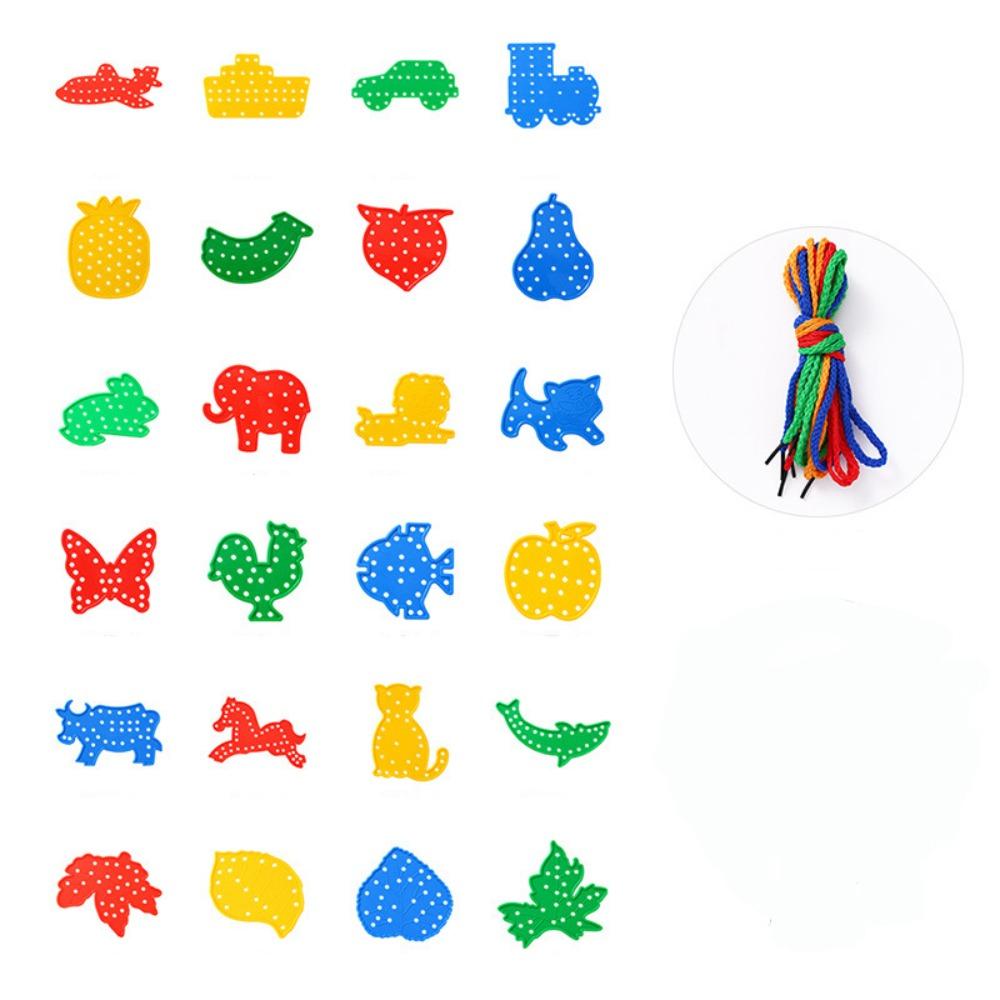 

Plastic Threading Lacing Toy Early Education Lacing Learning Toy Children Birthday Gift 1set