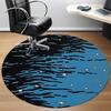 1pc Ocean Waves Office Round Area Rug, Indoor Mat Suitable For Office, Under Office Chairs Bedroom Living Room Home Decor, Room Deco