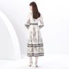 Spring Summer Women Brand Designer Vintage Palace Print Single Breasted Ankle Length Party Shirt Dresses with Belt