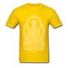 Starving Buddha Skeleton T-shirt Print Men T Shirt Aged Skull Tshirt Unique Design Adult Clothing Black Tops Cotton Tees