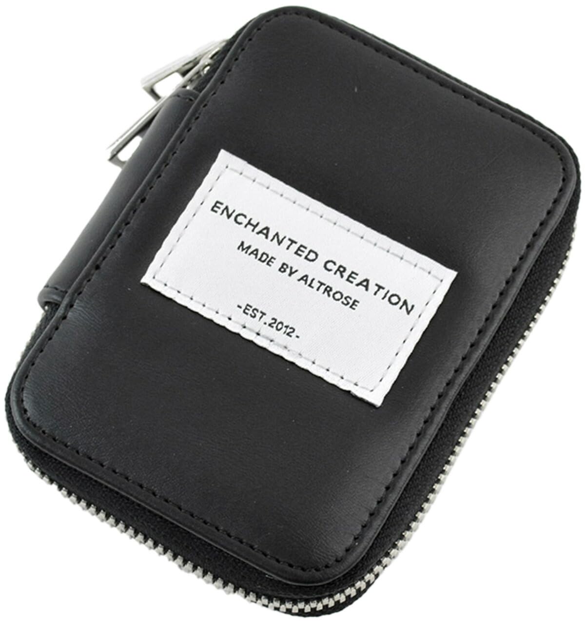 

Altro Рожевий Чорний Чохол для Ключів для Смарт-Ключа Круглого Ключа та Картки Жіночий, 4 Кільця, Стильний, Сумісний, На блискавці, Маленький, Тонкий, Компактний, Тонкий, Легкий, Слоти, чорний