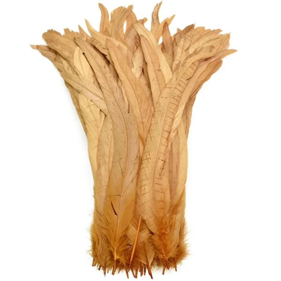 

10/100Pcs 25-30cm Natural Rooster Feathers DIY Crafts Sewing Christmas Plume Party Feather Handmade Wedding Decor Accessories 25-30cm-100Pcs золотистый