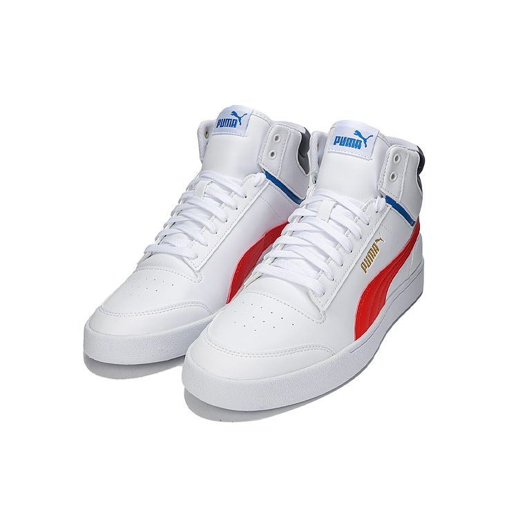 Puma Shuffle Mid White High Risk Red Unisex Sneakers Peacoat Team-Gold 380748-03