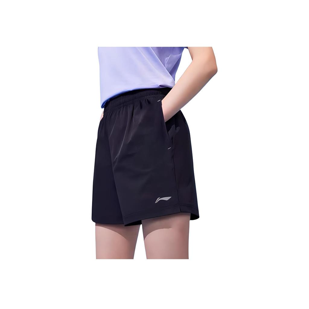 Li Ning Casual Letter Logo Print Round Neck Short Sleeve T-Shirt Breathable Quick-Dry Woven Shorts Set Men Tops Black White AHSS971-3+AKSS985-1