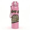 1PC Cowboy Boots Hat Western Style Print 750ml Color Plastic Sports Water Bottle Leakproof Flip Straw Lid Suitable for Sports Office Home Use