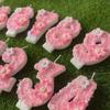 Geburtstag Rosa Stern Kerze Kuchenaufsatz Farbe Kreativ Zahl 0-9 Kerzen Blumen Digitale Kerzen Mädchen Geburtstagsparty Dekoration