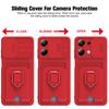 Slide Camera Lens Protection Case For Xiaomi Poco M6 Pro 4G Card Slot Stand Holder Magnetic Cover Coque PocoM6Pro Little M6Pro