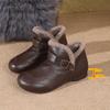 Short Boots for Women, Winter 2025 New Style, Anti-slip Soft Sole Cotton Shoes, Retro Flat Mother Leather Shoes