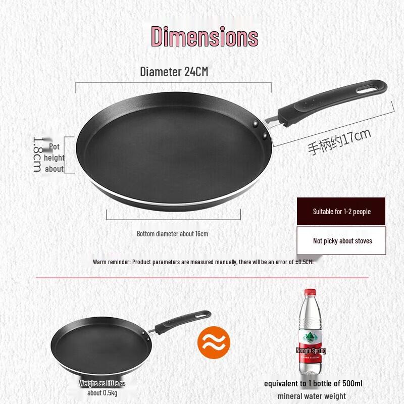 Chuidahuang 24cm Universal Non-Stick Flat-Bottom Frying Pan