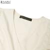 ZANZEA Abito Lungo Estivo da Donna con Scollo a V, Maniche a Volant, Ampio, Casual