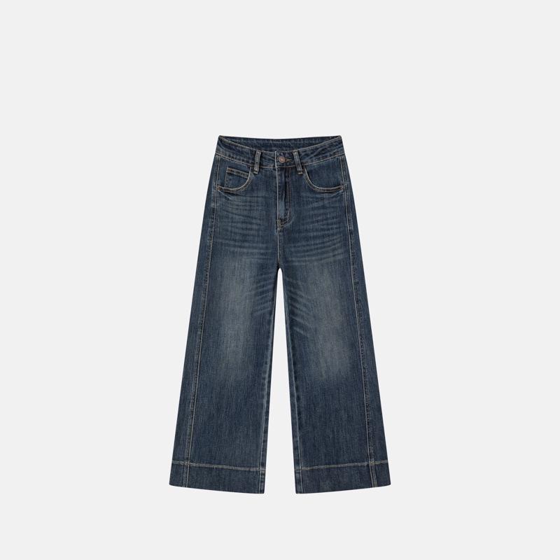 2025 Autumn Women s High-Waisted Slimming Cropped Straight-Leg Jeans – Versatile Casual Denim XL