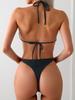 Triangle Strap Pearl Sexy Bikini Split Swimsuit