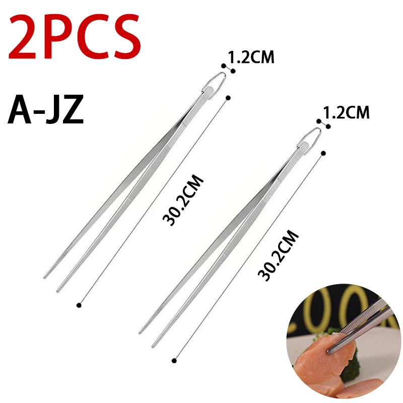 1pcs 12 Inch Stainless Steel Cooking Tweezers Kitchen Tongs BBQ Tool Tweezers for Cooking Kitchen Accessories CFQJ007