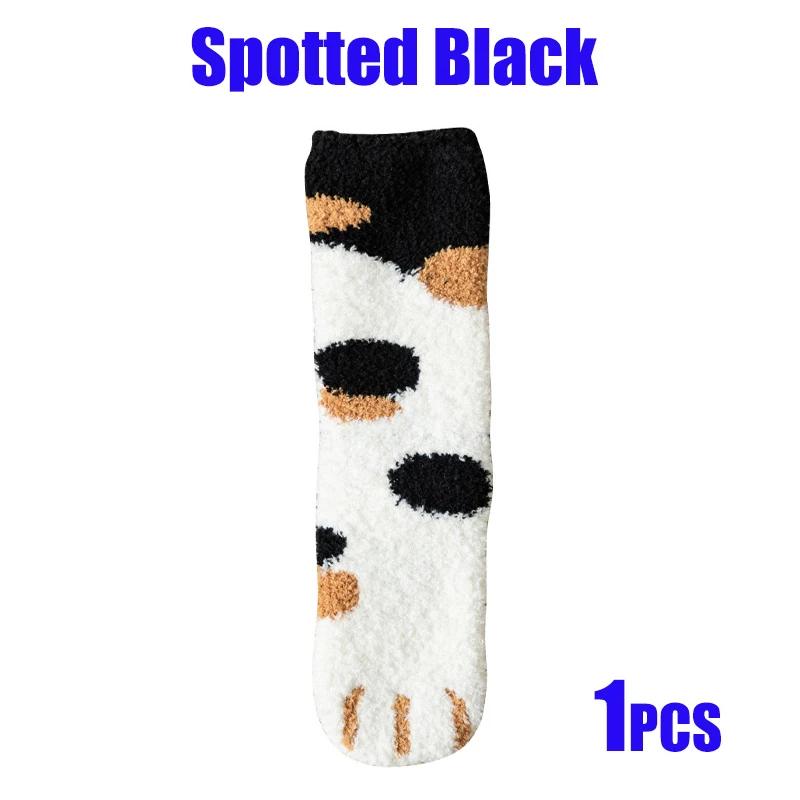 

Women Socks Winter Warm Fluffy Socks Cute Animal Claw Cat Paw Footprint Fuzzy Socks Thicken Coral Fleece Home Floor Sleep Socks One Size