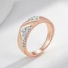 Shiny Natural Zircon Vintage Rings For Women  Rose Gold  Color Mix Setting Design Daily Bride Wedding Jewelry