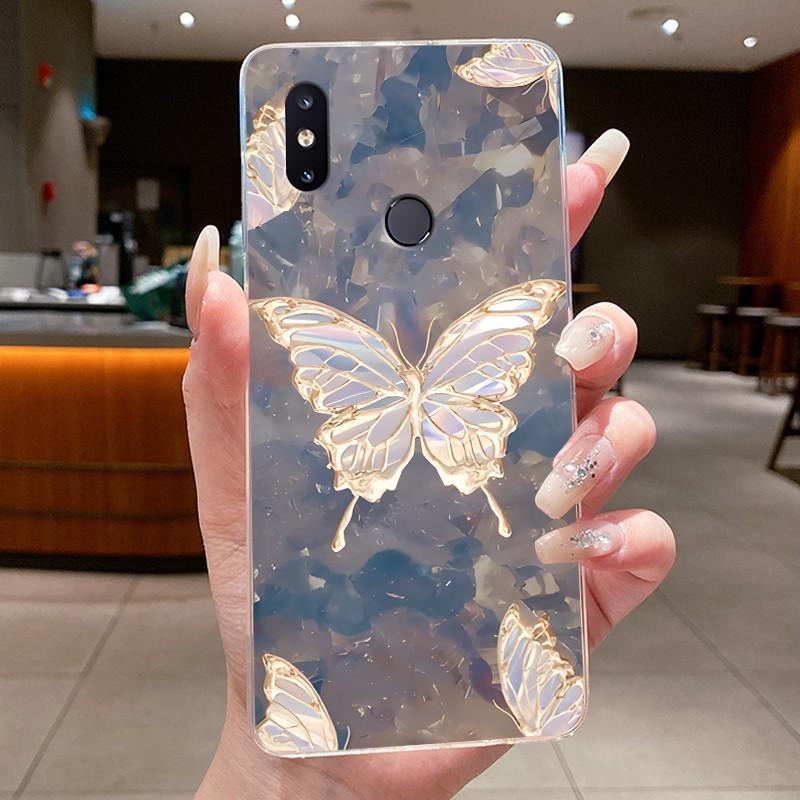 For Xiaomi Mi Max 3 Mix 2S Phone Case Fashion Butterfly Flower Clear Soft TPU Silicone Back Cover For Xiaomi Mi Max3 Mix2S Shell