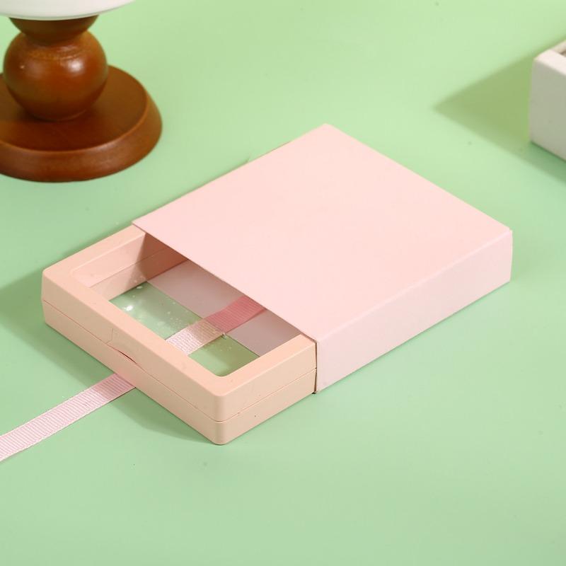 Necklace Ring Earing Bracelet StorageOrganizer Display Stand Solid Color Paper Gift Boxes Macaron Colored Packaging Gift Box PE Film Suspension Box