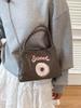 Korean-Style Donut Embroidered Small Square Crossbody Bag