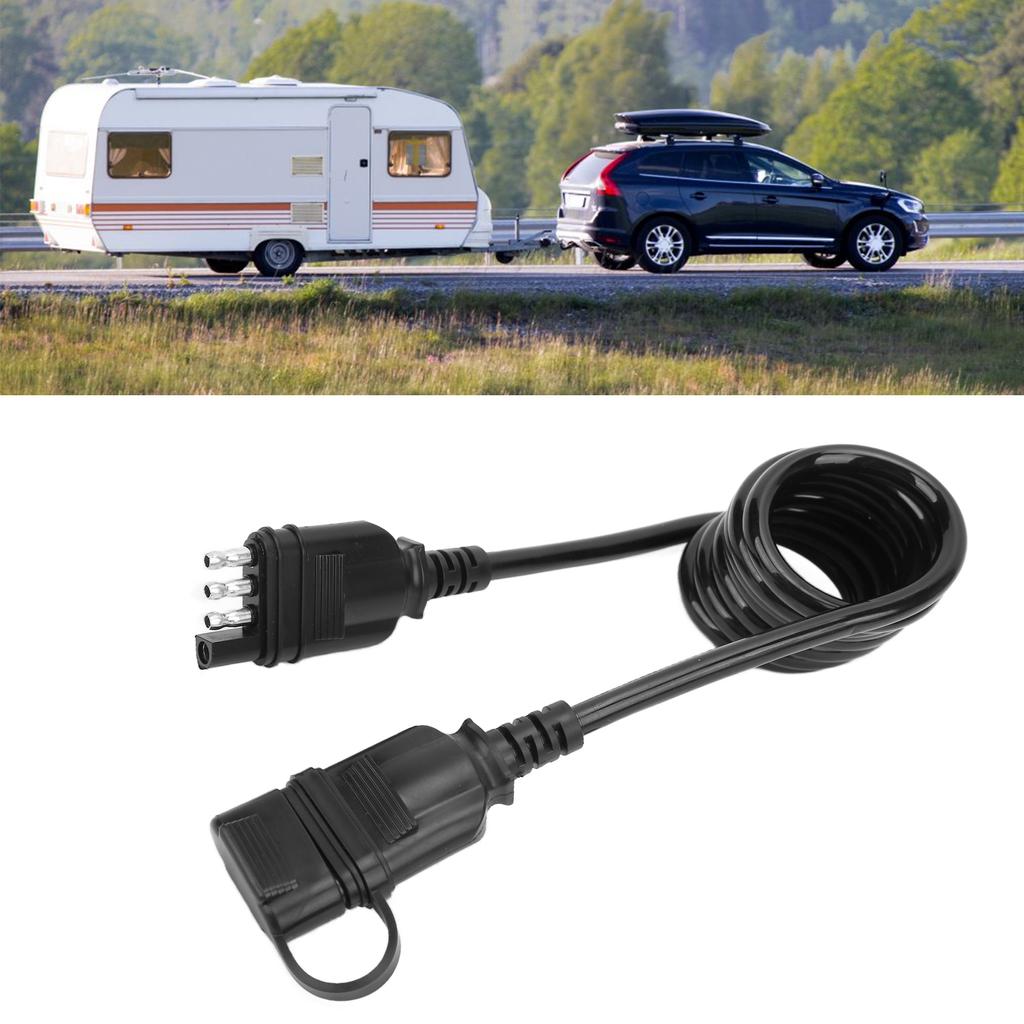 4 Flat Trailer Cables Wire Connector 4 Pin Flat Extension Harness Waterproof Spiral Cable for Trailers