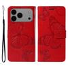 For iPhone 17 Pro Max Wallet Case Floral Butterfly Imprinted Leather Phone Cover Stand