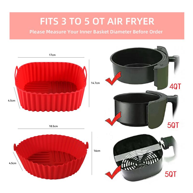 Air Fryer Silicone Baking Tray Mat Circular High-Temperature Resistant Foldable Food Grade Double Ear Baking Tray