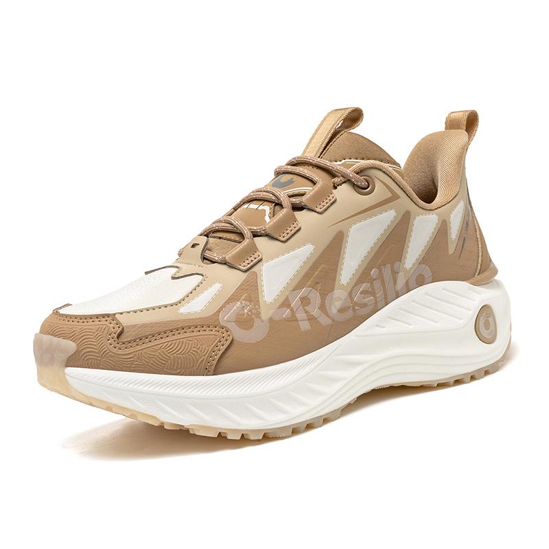 ONEMIX Autumn Winter Leather Walking Shoes Men Non-slip Wear-Resistant Hiking Shoes Soft Elastic Shock Absorbing Running shoes