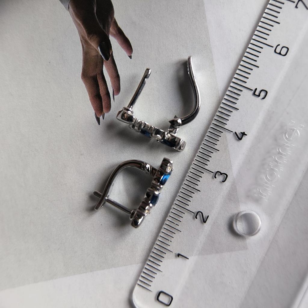 Серебряные серьги с сапфиром nano 1.45ct (2206040)