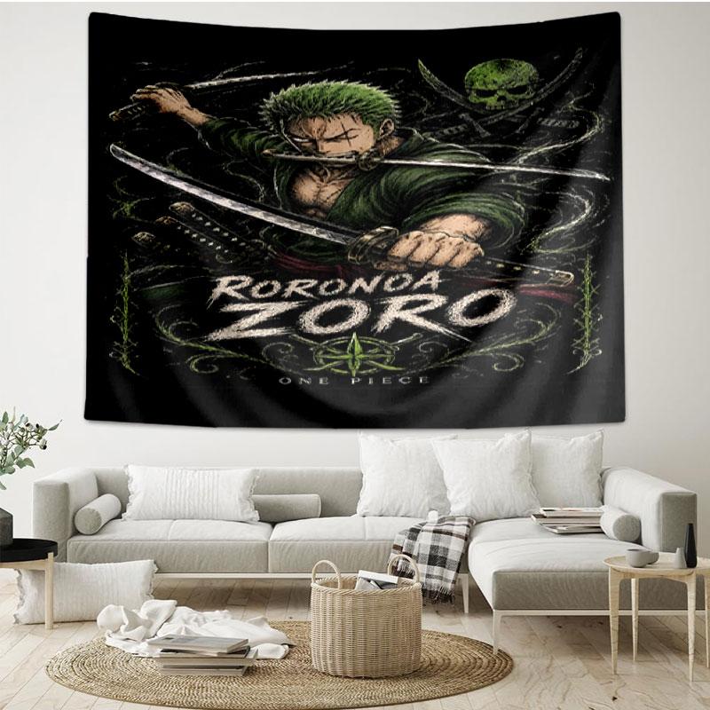 Roronoa Zoro Print Tapestry - Portable Wall Decor Cloth, for Home, Dorm, Travel, Bedroom, Living Room - Ideal Birthday Housewarming Gift